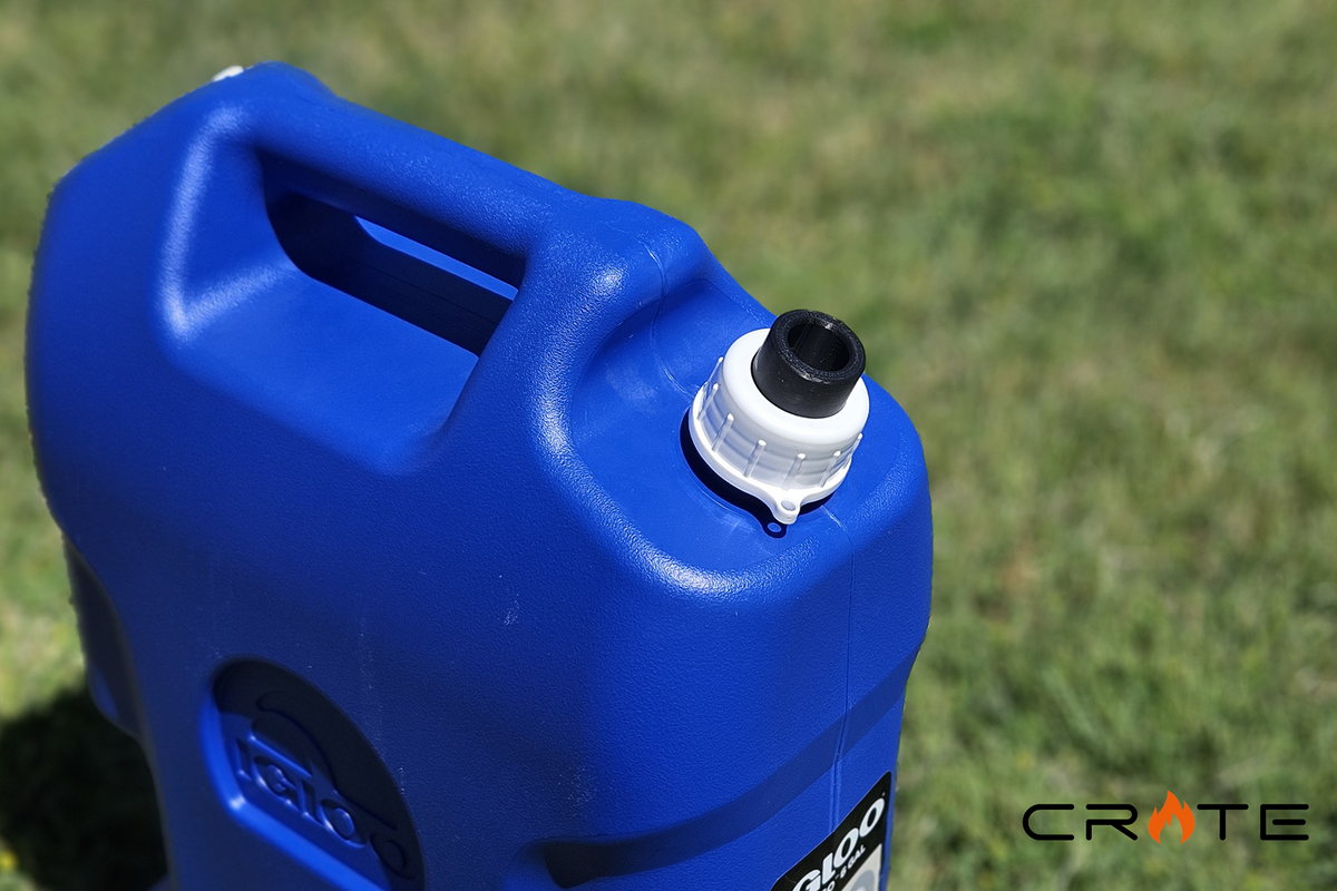 FireCrateUSA Igloo 6-gallon water container pump adapter detail view