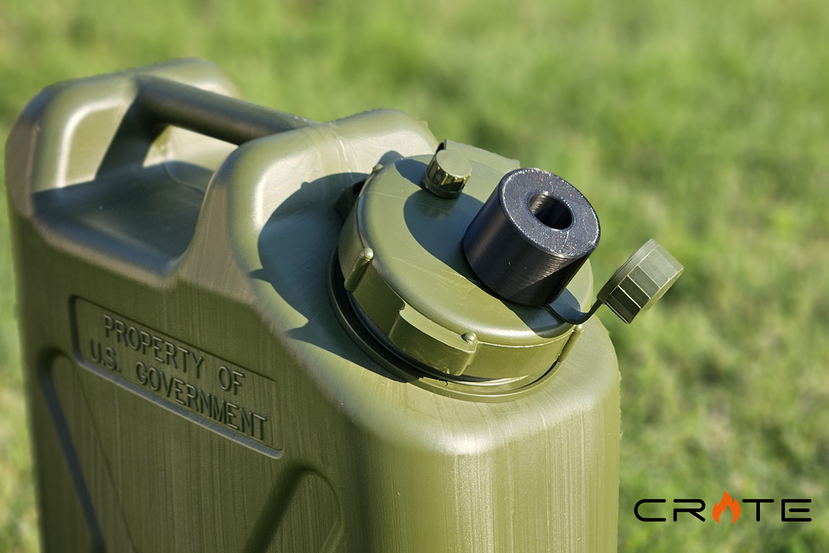 FireCrateUSA LCI 5-gallon military water can pump adapter detail view